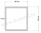 Teava patrata inox 105x105x4.0 mm 1